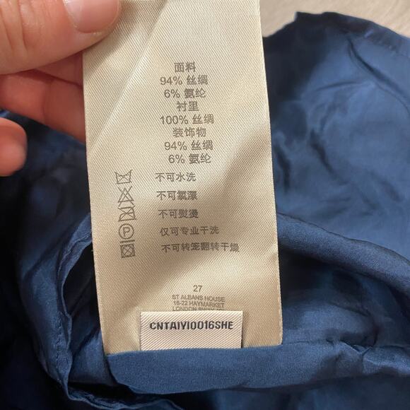 Burberry Silk Shift 3/4 Sleeve Tier Cuff Dress Women's 6 - Picture 8 of 10